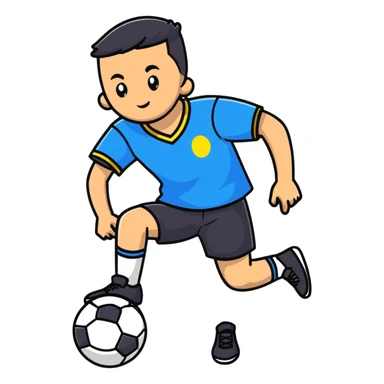 Ukrainian young man in a white embroidered shirt playing sports sticker