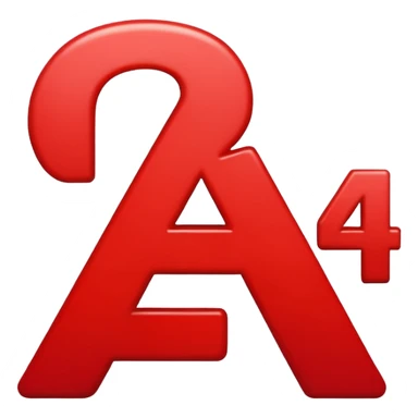 number 4 bold red sticker