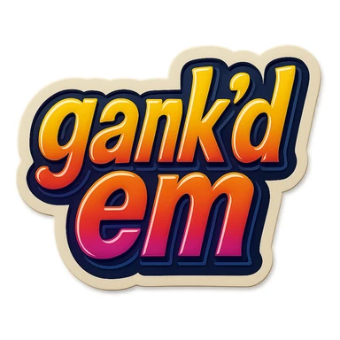a logo, resembling that of a video tube site, for the text: "gank'd em" sticker