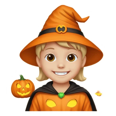 kid with hallowen costumes sticker
