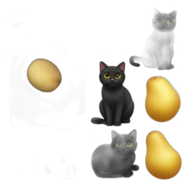 black cat + potato sticker
