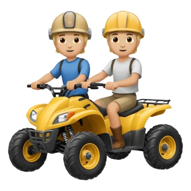 Can you make 2 blonde boys kids riding four wheelers sticker