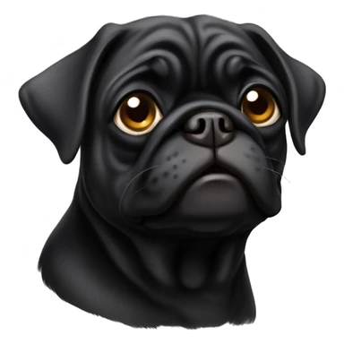 old black pug sticker