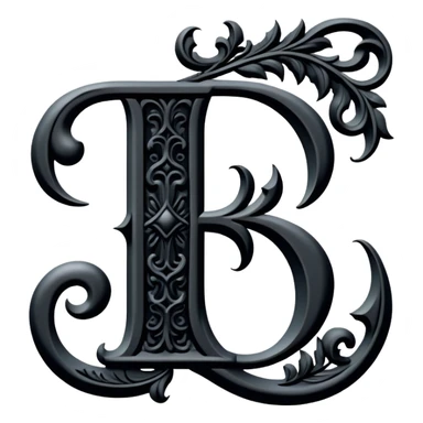 Black gothic Victorian , letter “F” eff F f F f of the alphabet sticker