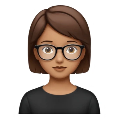 une personne joli, avec des cheveux court brun , et des lunettes tourné de trois quart  sticker
