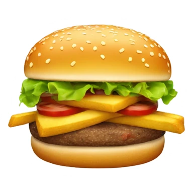 Hamburger with fries  sticker