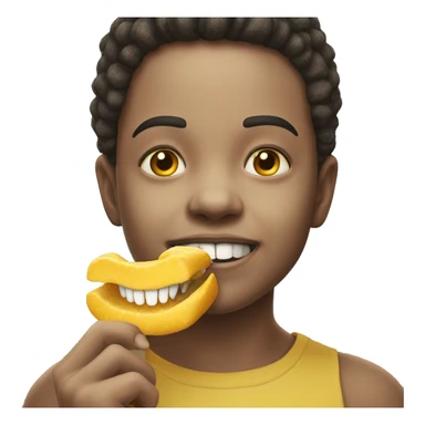 Smile face while eating a yellow bone  sticker