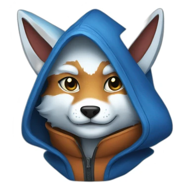 blue hood kitsune sticker