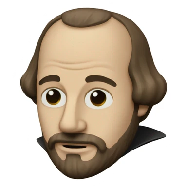 Shakespeare holds a tragic mask in his hand sticker