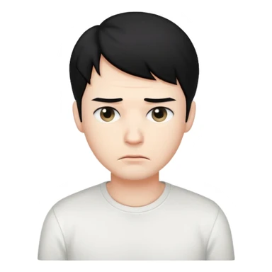 Tired man black hair sticker