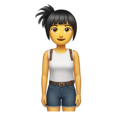 chica castaña con flequillo sticker