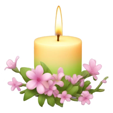 Spring candle with flowers  sticker