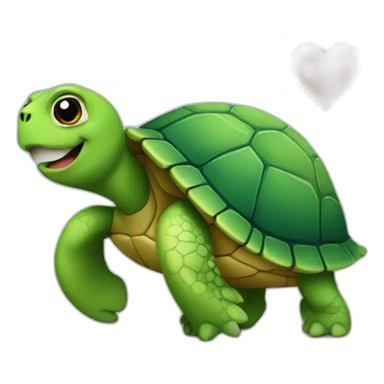 turtle with heart sticker