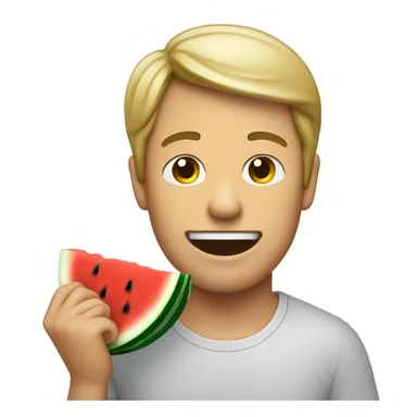 Man eating watermelon sticker
