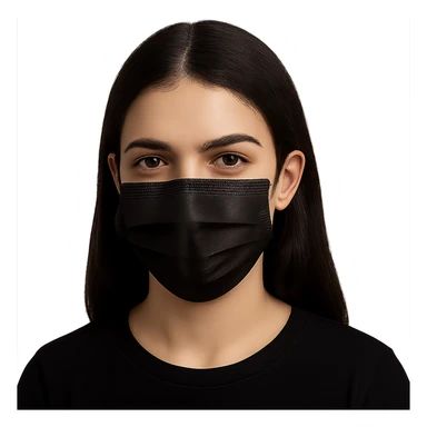 Change the mask to black while keeping the background transparent. The style of the original image should be preserved. sticker