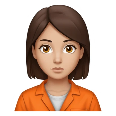 female prisoner in orange jumpsuit mugshot brunette sticker