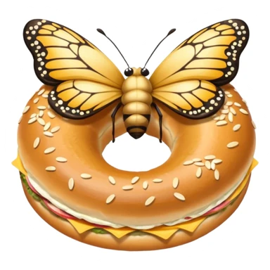 Butterfly bagel sticker