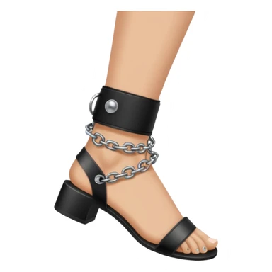 ball and chain with ankle cuff sleek black simple no shoes sticker