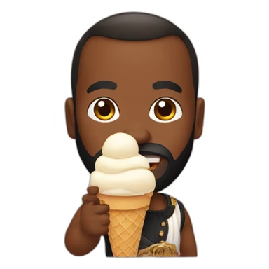 mr. t eating an ice cream cone sticker