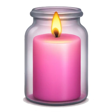 Pink candle in glass jar sticker