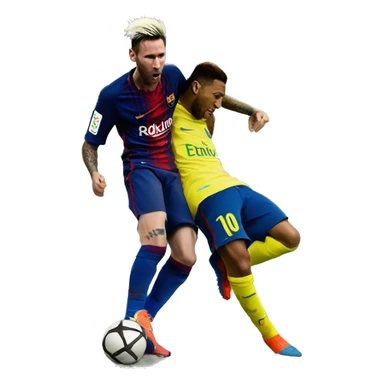 Neymar beijando o Messi sticker