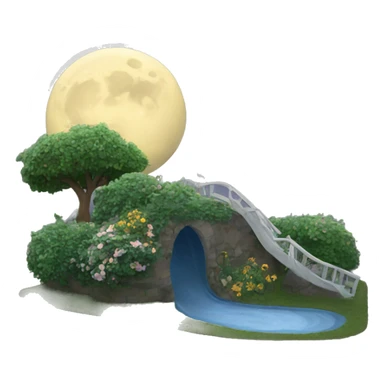 Moon sliding in Garden sticker