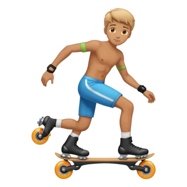 Roller blading boy sticker