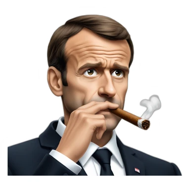 Emmanuel Macron qui fume un cigar sticker