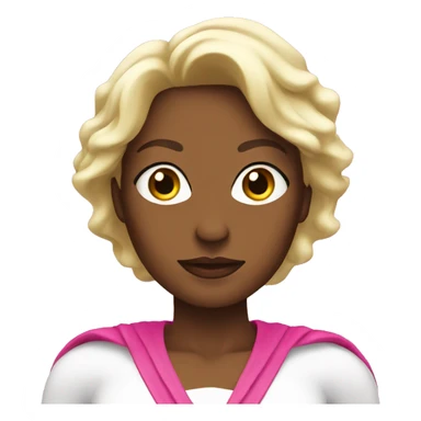 White Super woman in pink sticker