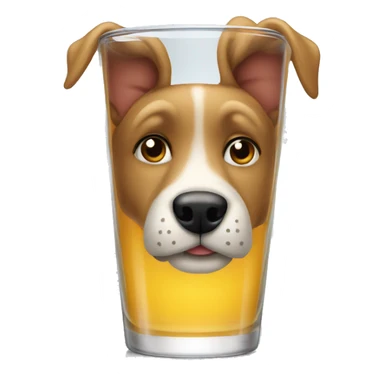 Dog in a drinking glass sticker