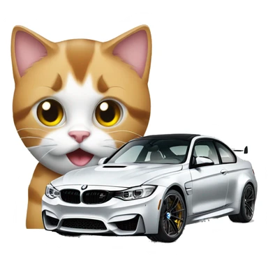 bmw m3 with cat sticker