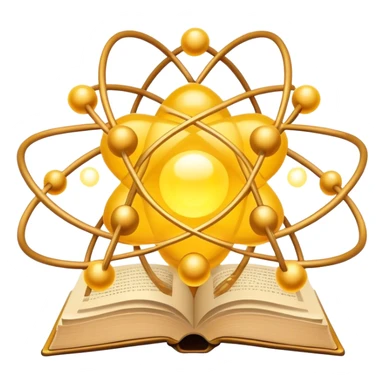 book of powerful yellow beige atom magical sticker