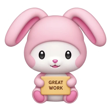 cute mymelody with sign that says great work sticker