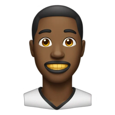 a black guy with a gold mouth grill sticker
