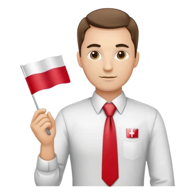 tie man polish flag sticker