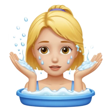 girl washing her face sticker