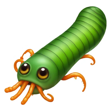 Eight eyed green and orange leech with suction sticker