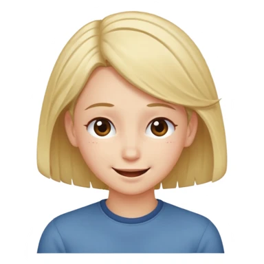 Face with blushing expression, tuck invisible hair behind ear. Looking down and smiling  sticker