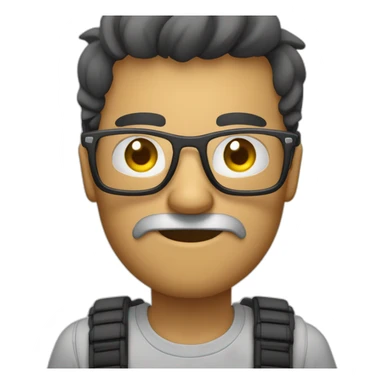 Hombre con barbar y lentes Tecnico de celulares  sticker