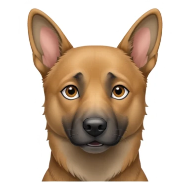 chien Malinois croisé, couleur grise, yeux gris et poils mi long sticker