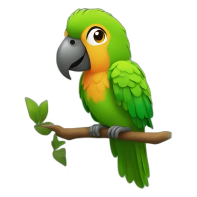 A green, singing parrot named Coco sticker
