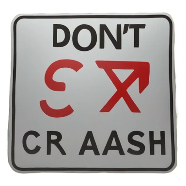 Don’t crash out sign  sticker