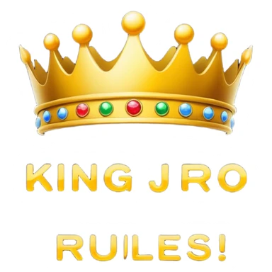 A black background that says Kingjrpro rules sticker