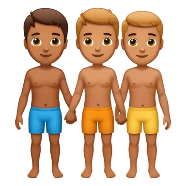 three men holding hands sticker