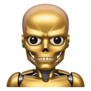 terminator with no hair gold silver bronze  sticker