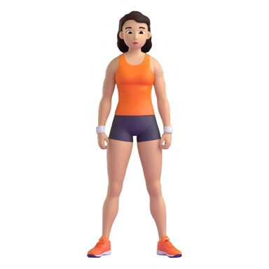 female athlete standing sticker