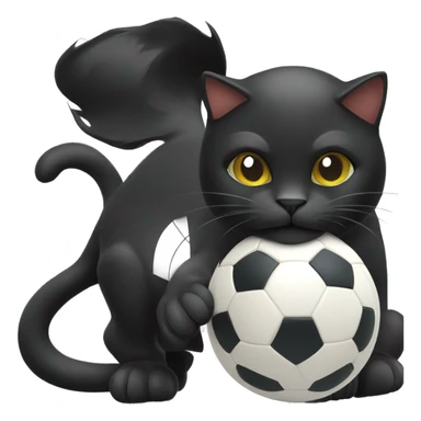 Black Cat with soccer ball sticker