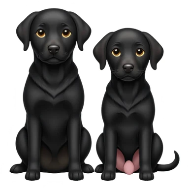 2 black Labrador retrievers one is medium sized one is larger sticker