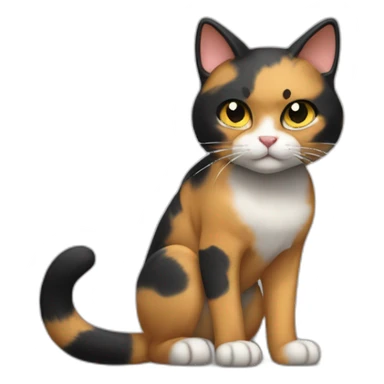 Halloween Meowscles is a buff anthropomorphic calico  cat  he has a shadow design with black  jeans sticker