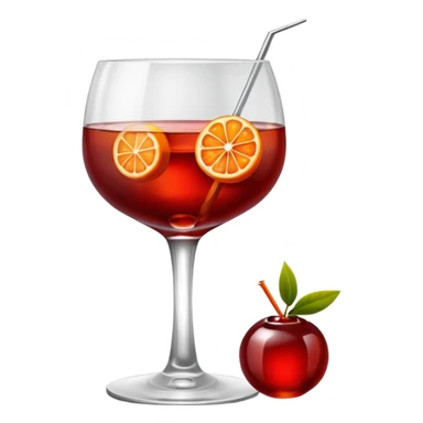 Ein Glas Negroni mit einer Kirsche als Deko sticker